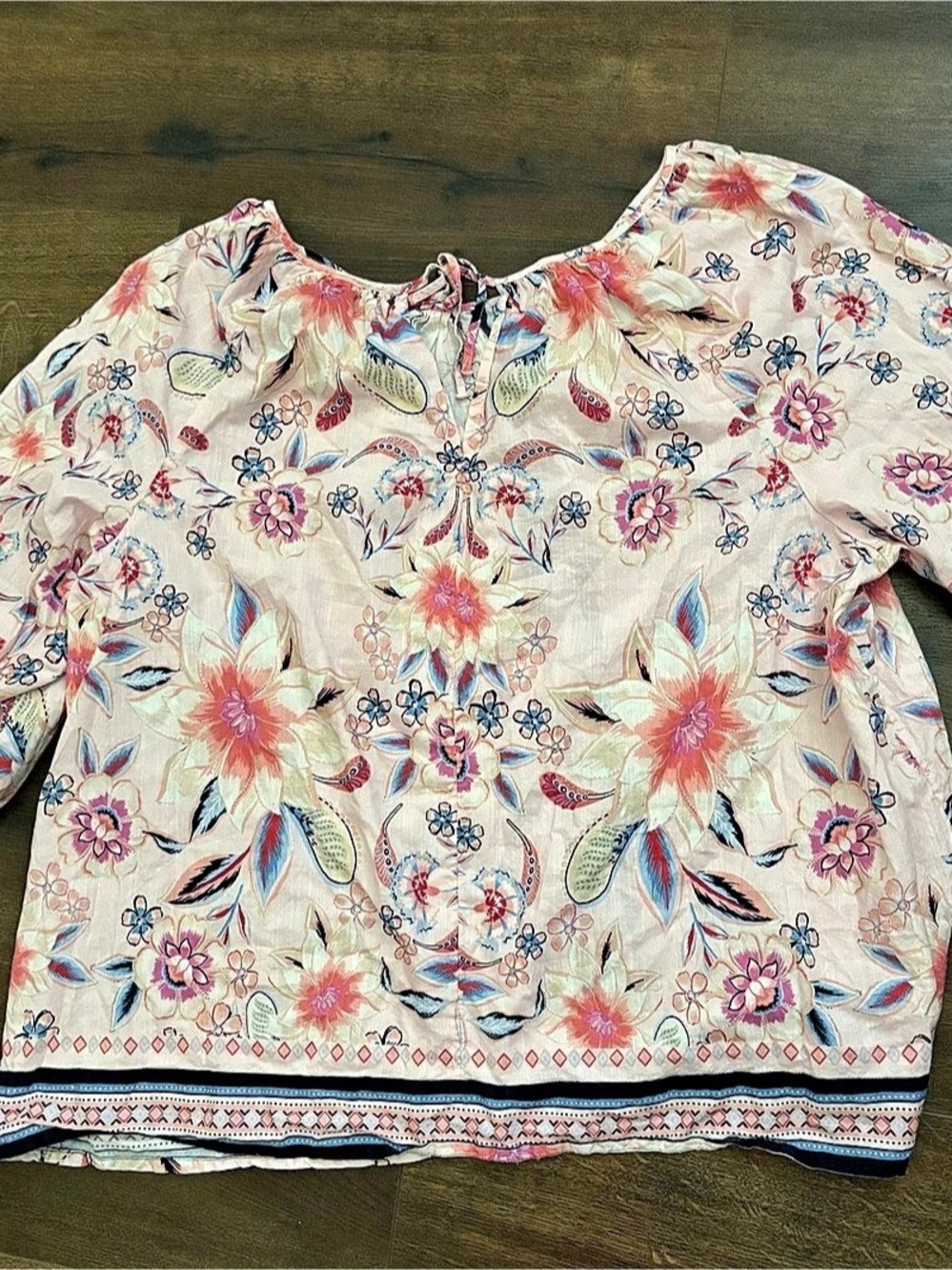Lane Bryant Floral Blouse Pink Blue Size 22/24